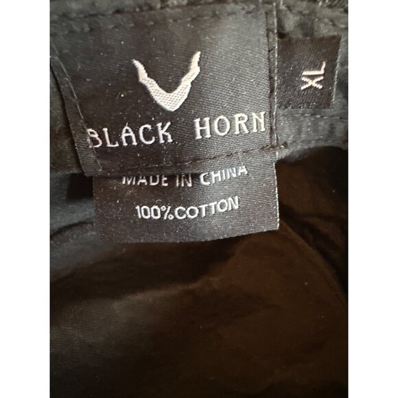 Black Horn Mens XL Canvas Pork Pie Hat 100% Cotton - Picture 5 of 6